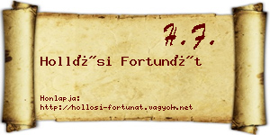 Hollósi Fortunát névjegykártya